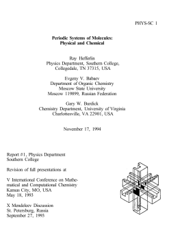 Periodic Systems of Molecules