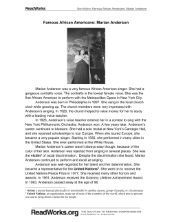 Famous African Americans: Marian Anderson