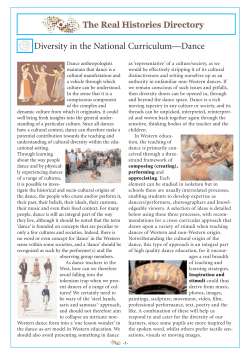 Diversity in the National Curriculum&mdash;Dance