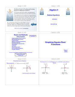 Algebra II Graphing Square Root Functions