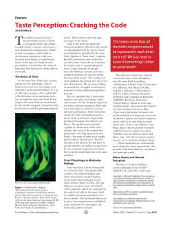 Taste Perception: Cracking the Code
