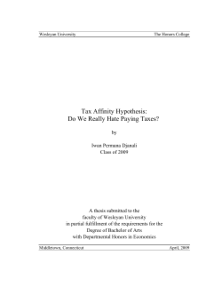 Tax Affinity Hypothesis: Do We Really Hate Paying