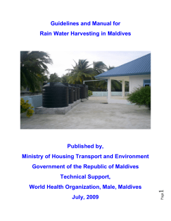 Guidelines and Manual for Rain Water Harvesting in Maldives