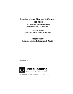 America Under Thomas Jefferson: 1800-1808