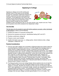 Applying to College - Tri-County Regional Vocational Technical