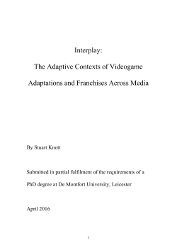 Interplay: The Adaptive Contexts of Videogame Adaptations and