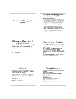 Description of Cartographic Materials Chief source of information