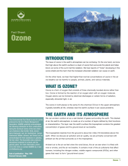 INTRODUCTION WHAT IS OZONE? THE EARTH AND ITS