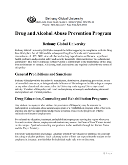 Drug and Alcohol Abuse Prevention Program