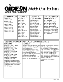 Curriculum List - Gideon Math and Reading