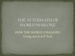 THE AFTERMATH OF WORLD WAR ONE