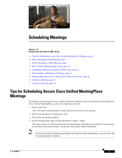 Scheduling Meetings