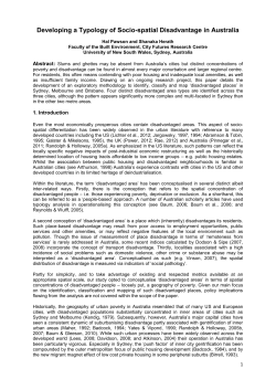 Developing a Typology of Socio-spatial Disadvantage in Australia