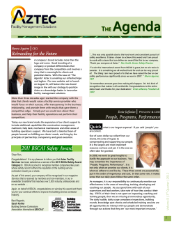 The AGENDA - Aztec Facility Management Solutions