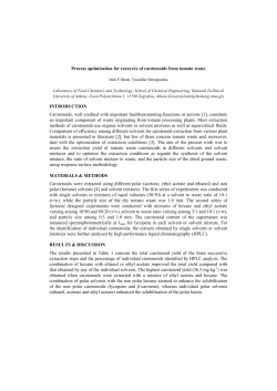 Process optimization for recovery of carotenoids from tomato waste