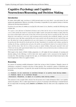 Reasoning and Decision Making