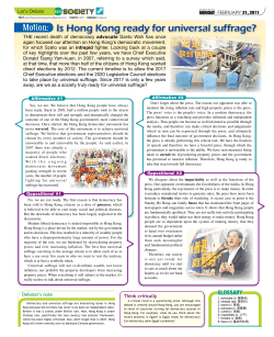 Is Hong Kong ready for universal suffrage?