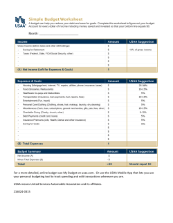 Budget Worksheet