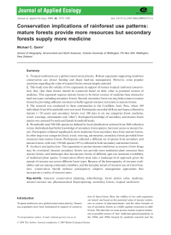 Conservation implications of rainforest use patterns: mature forests