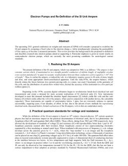 Electron Pumps and Re-Definition of the SI Unit Ampere