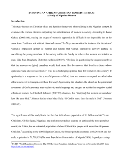 evolving an african christian feminist ethics