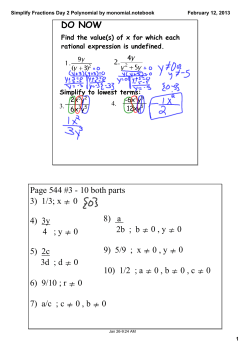 Simplify Fractions Day 2 Polynomial by monomial.notebook