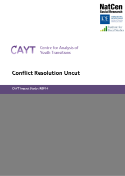 Conflict Resolution Uncut - Institute for Fiscal Studies