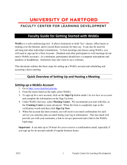 Faculty Guide for Getting Started with WebEx