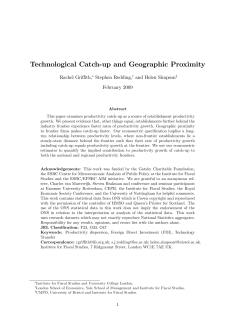 Technological Catch up and Geographic Proximity