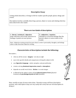 Descriptive Essays File