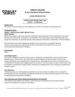 HIS6412 - Cowley College