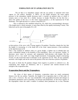 FORMATION OF EVAPORATION DUCTS Evaporation Ducts and the