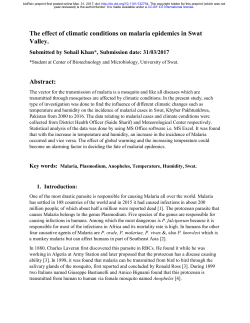 The effect of climatic conditions on malaria epidemics in