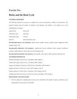 Rocks and the Rock Cycle