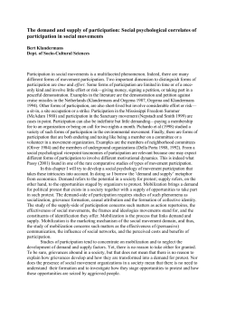 The demand and supply of participation: Social psychological