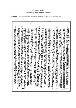 Excerpts from The Tale of the Eloquent Peasant, Section B