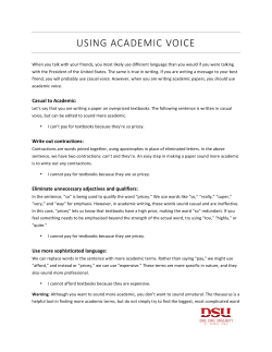 using academic voice - Dixie State University :: Writing Center