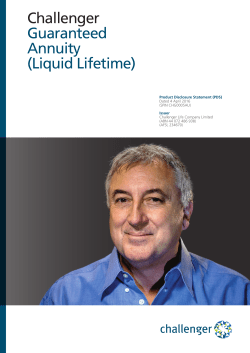 Challenger Guaranteed Annuity (Liquid Lifetime) PDS