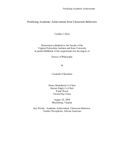 Predicting Academic Achievement from