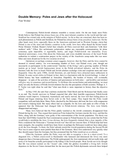 Double Memory: Poles and Jews after the Holocaust