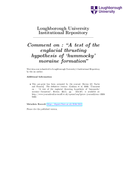 A test of the englacial thrusting hypothesis of `hummocky` moraine