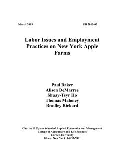 Labor Issues and Employment Practices on New York Apple Farms