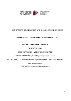 medicinal chemistry - Department of Chemistry and Biomolecular