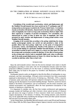 on the correlation of seismic intensity scales with