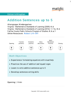 Addition Sentences up to 5
