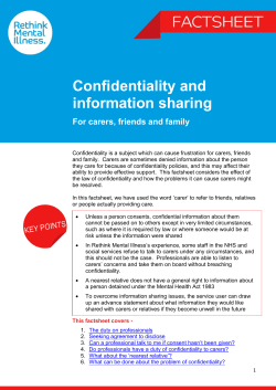Carers confidentiality factsheet (Rethink)