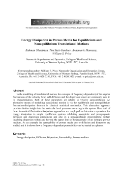 Energy Dissipation in Porous Media for Equilibrium and