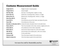Costume Measurement Guide