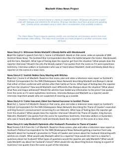 Macbeth Possible News Stories