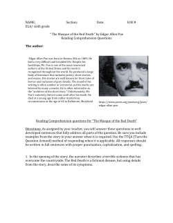 "The Masque of the Red Death " Reading Comprehension . Questions